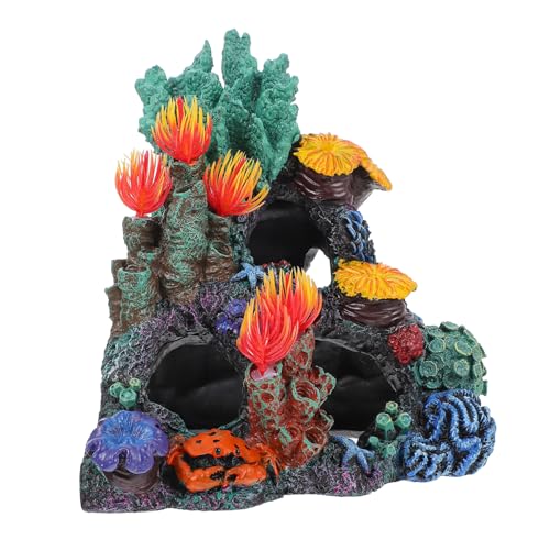 TOYANDONA Umweltfreundliche Naturnahe Aquarien Dekoration aus Naturharz Künstliche Korallen attrappe Stabile Resin Basis Naturgetreue Aquatic Plant Simulation für Fischbecken und von TOYANDONA