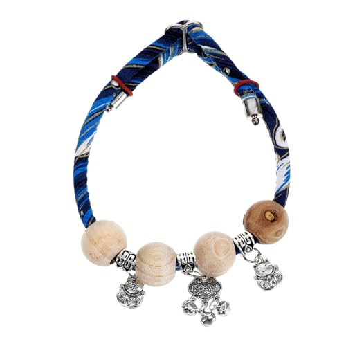 TOYANDONA Verstellbares Katzenhalsband mit Glocke Handgefertigtes Holzperlen Design Sicherer Zeckenschutz Material für Jungen und Mädchen Katzen Komfortabel für Täglichen Gebrauch von TOYANDONA