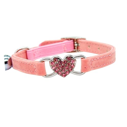 TOYANDONA Verstellbares Katzenhalsband mit Herz und Glöckchen Rosa Strassverzierung Geeignet für Katzen und Kätzchen Langlebige Katzenhalskette für Alltag Outdoor und Reisen TOYANDONA Verstellbares Katzenhalsband mit Herz und Glöckchen Rosa Strassverzierung Geeignet für Katzen und Kätzchen Langlebige Katzenhalskette für Alltag Outdoor und Reisen von TOYANDONA