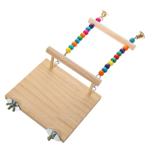 TOYANDONA Vogel Sitzplattform aus Holz für Papageien Kauspielzeug mit Schaukel und Glocke Langlebig und Installieren für Vogelkäfige Aktivität von Haustier Vögeln TOYANDONA Vogel Sitzplattform aus Holz für Papageien Kauspielzeug mit Schaukel und Glocke Langlebig und Installieren für Vogelkäfige Aktivität von Haustier Vögeln von TOYANDONA