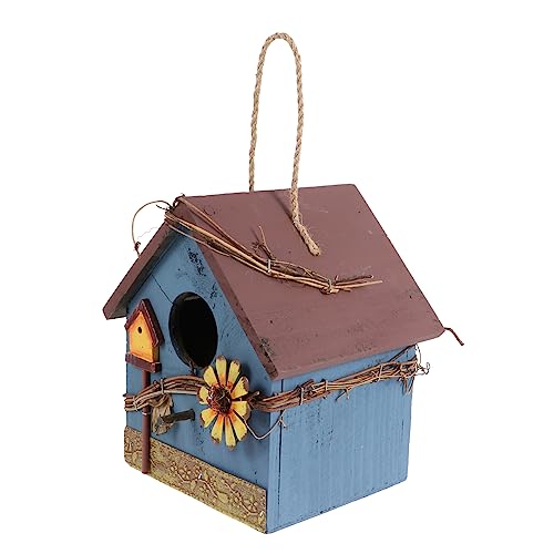 TOYANDONA Holz Vogelhaus Mit Futterstation Für Garten Und Terrasse Wetterfestes Dach Hänge Vogelfutterhaus Für Wildvögel Dekoratives Vogelhaus Für Balkon Oder Fenster von TOYANDONA