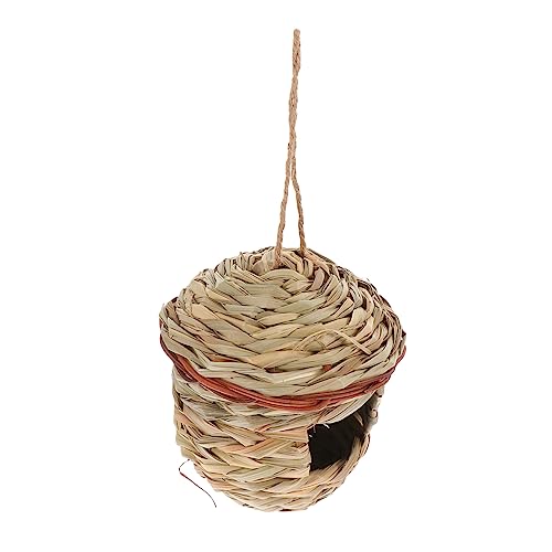 TOYANDONA Hängendes Vogelnest Aus Gras Webvogelnest Für Garten Und Indoor Vogelhaus Dekoration Für Kanarienvögel Papageien Und Andere Kleine Vögel von TOYANDONA