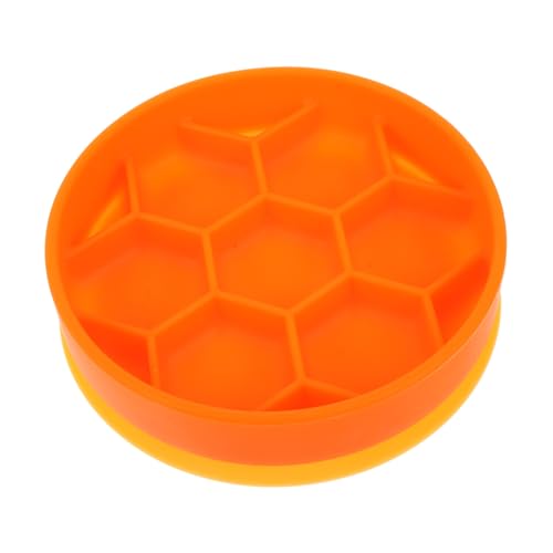 TOYANDONA Wabenförmige Slow-Food-schüssel Haustier Bienenwabe Langsam Füttern Hundenäpfe Essen Fütterung Slow-Feeder-Dish Slow-Food-Bowl Hundefutterschale Kieselgel Orange von TOYANDONA