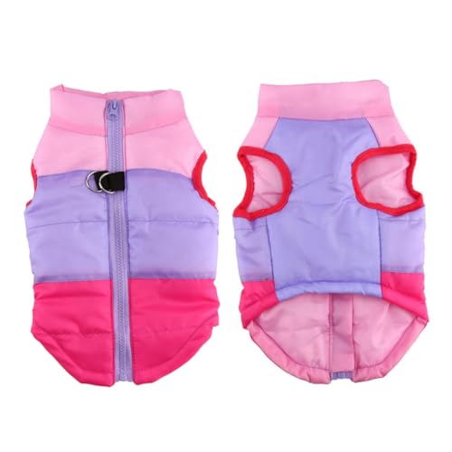 TOYANDONA Warmer Wasserdichter Hundemantel Atmungsaktive Sportweste für Kleine und Mittelgroße Hunde Kuschelig Gefütterter Herbst Winter Schutz in Rosé Beidseitig Tragbar für Spaziergänge von TOYANDONA