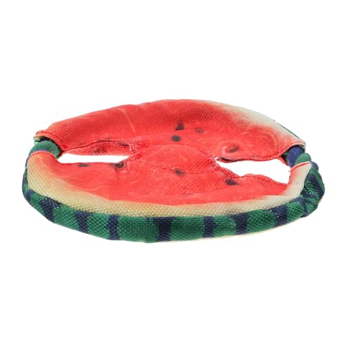 TOYANDONA Wasserfeste Hundespielscheibe Wassermelonenform Schwimmfähig Leichtes Langlebiges Oxford Material Interaktives Tragbares Apportierspielzeug für Hunde im Freien und Wasser von TOYANDONA