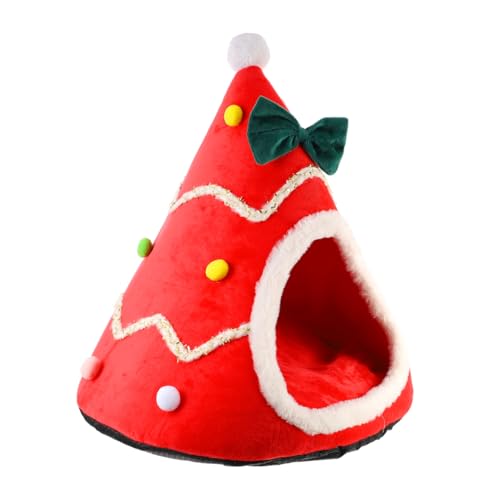 TOYANDONA Weihnachtliches Haustierbett Warmes Halbgeschlossenes Katzenhaus mit Weihnachtsbaum Komfortables Leichtes Schlafzelt für Kleine Hunde Katzen Welpen und Kleintiere TOYANDONA Weihnachtliches Haustierbett Warmes Halbgeschlossenes Katzenhaus mit Weihnachtsbaum Komfortables Leichtes Schlafzelt für Kleine Hunde Katzen Welpen und Kleintiere von TOYANDONA