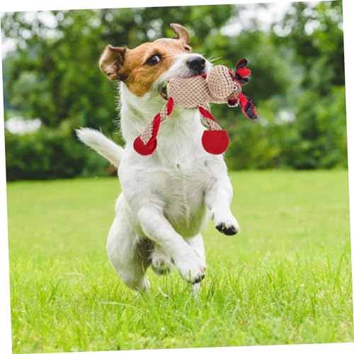 TOYANDONA Weihnachtliches Quietschspielzeug Hund Interaktives Langlebiges Plüsch Kauspielzeug für Welpen und Kleine bis Mittelgroße Hunde Fördert Spielspaß und Training von TOYANDONA