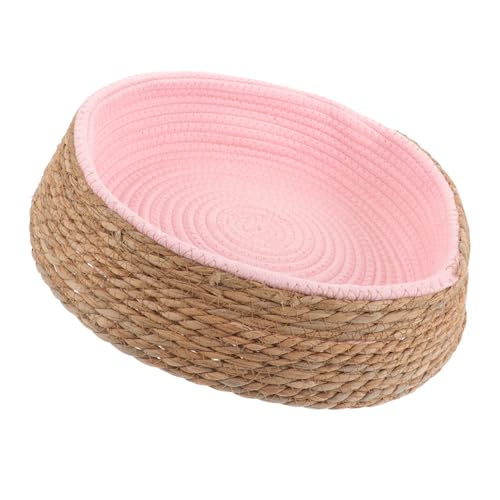TOYANDONA Woven Round Pet Sleeping Mat Strapazierfähige Runde Katzen und Hundekissenmatte aus Geflochtenem Material für Katzen und Kleine Hunde Bietet Einen Bequemen Schlafplatz Rosa Klein TOYANDONA Woven Round Pet Sleeping Mat Strapazierfähige Runde Katzen und Hundekissenmatte aus Geflochtenem Material für Katzen und Kleine Hunde Bietet Einen Bequemen Schlafplatz Rosa Klein von TOYANDONA