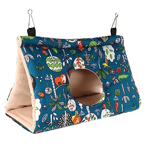 TOYANDONA dreieckiges Papageiennest Krähe fangen Hamster Käfige hängend dreieckiger Trocknen birdm haustierbett erhöht Toy Vogel warmes Nest Vogelhaus Vogelnest Baumwolle Blue von TOYANDONA