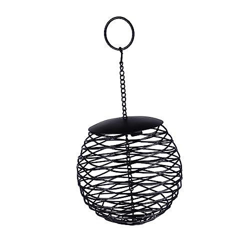TOYANDONA hängender Futterautomat vogelhaus Bird House Wildvogelfutter Vogelhäuschen zum Aufhängen im Freien Futterspender Ball Vogelhäuschen Kolibri-Futterhäuschen für draußen Eisen Black von TOYANDONA