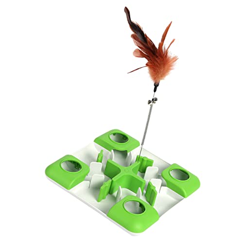 TOYANDONA verschleißfeste Katzenangel Zubehör interaktives Kätzchen Plüsch Katzenfutter Interaktiver Katzenteaser interessanter Katzenteaser künstliche Feder Green TOYANDONA verschleißfeste Katzenangel Zubehör interaktives Kätzchen Plüsch Katzenfutter Interaktiver Katzenteaser interessanter Katzenteaser künstliche Feder Green von TOYANDONA
