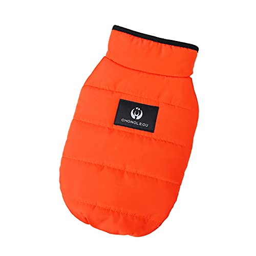 TOYHEART Warme Hundepullover, Haustiermantel Einfarbig Halten Wärme Zweibeinige Haustier Hundeweste Mantel Outfit Für Kleine Hunde Dunkelorange XL von TOYHEART