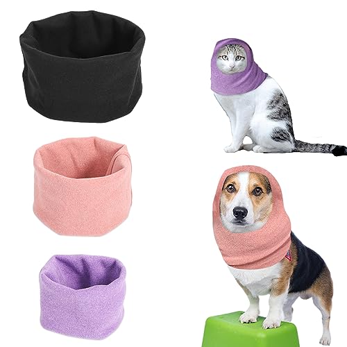 3PCS Ohrenschutz für Hunde Blutohr, S/M/L-Größe Schlauchschal für Hunde Katzen Schalldicht Ohrenabdeckung Hund Snoods für Hunde Hals- und Ohrenwärmer Hunde-Gehörschutz vor Geräuschen (3 Farben) von TOYMIS