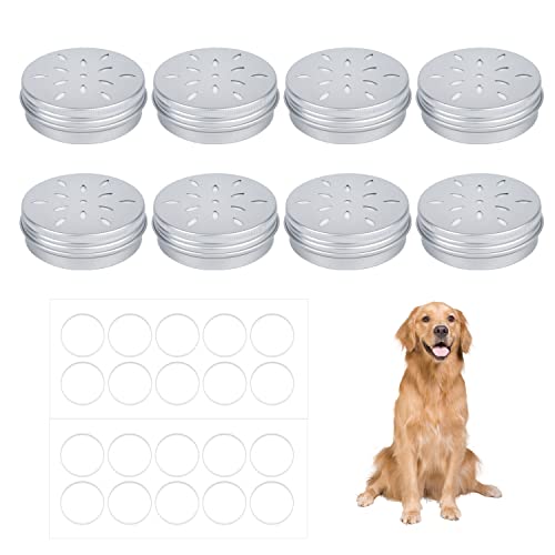 TOYMIS 8 Packung Hundeduft-Trainingsboxen mit 20 Klebepunkten, Hohle Duftboxen für Geruch für Hundetraining Metall-Hundeduft-Trainingsdosen-Kit Training Hund Zubehör von TOYMIS