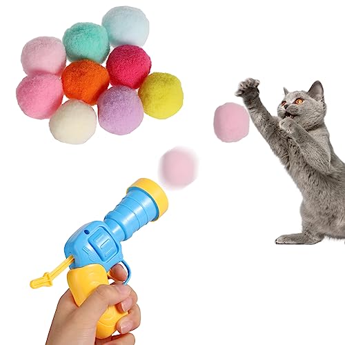 TOYMIS Interaktives Katzen Spielzeug, Katzenspielzeug-Werfer mit 100stk Weich Bälle Katze Lustig Katzen Spielzeug für Hauskatzen Kätzchen Spielzeug zum Training Spielen Heimtierbedarf von TOYMIS