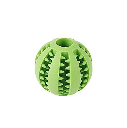 TOYOCC Hundebälle mit Zahnpflege – Hundespielzeugball für große & kleine Hunde, Kauspielzeug aus Naturkautschuk für Leckerlis (5cm, Grün) von TOYOCC