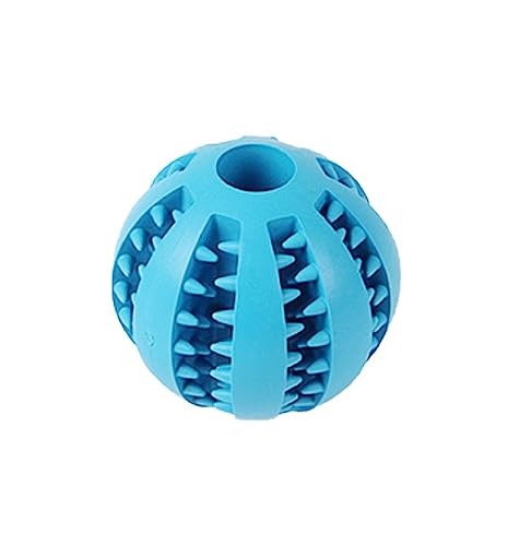 TOYOCC Hundebälle mit Zahnpflege – Hundespielzeugball für große & kleine Hunde, Kauspielzeug aus Naturkautschuk für Leckerlis (5cm, Navy blau) von TOYOCC