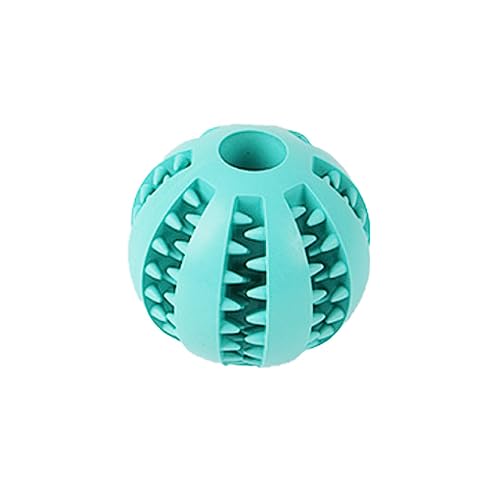 TOYOCC Hundebälle mit Zahnpflege – Hundespielzeugball für große & kleine Hunde, Kauspielzeug aus Naturkautschuk für Leckerlis (5cm, hellblau) von TOYOCC
