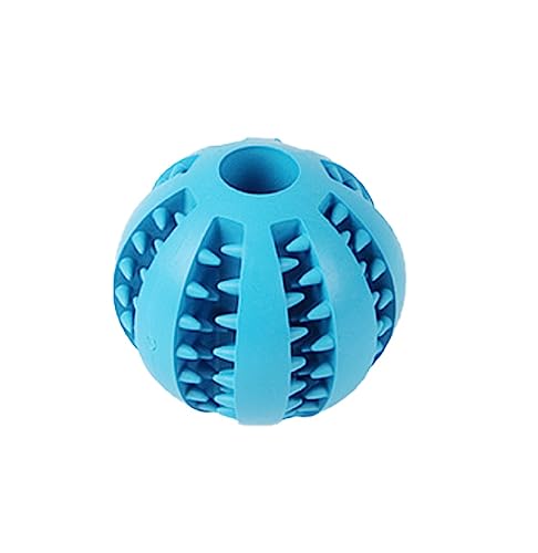 TOYOCC Hundebälle mit Zahnpflege – Hundespielzeugball für große & kleine Hunde, Kauspielzeug aus Naturkautschuk für Leckerlis (6cm, Navy blau) von TOYOCC