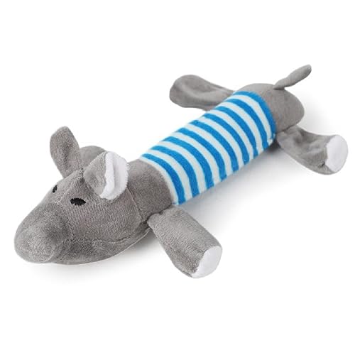 TOYOCC Quietschspielzeug für Hunde, Kauspielzeug für Haustiere, Plüschhaut, ohne Stoff und Geräusche, lustige Tierformen, zum Ziehen und interaktiv als Geschenk (Elefant) von TOYOCC