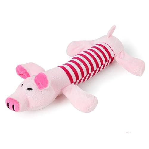 TOYOCC Quietschspielzeug für Hunde, Kauspielzeug für Haustiere, Plüschhaut, ohne Stoff und Geräusche, lustige Tierformen, zum Ziehen und interaktiv als Geschenk (Schweinchen) von TOYOCC