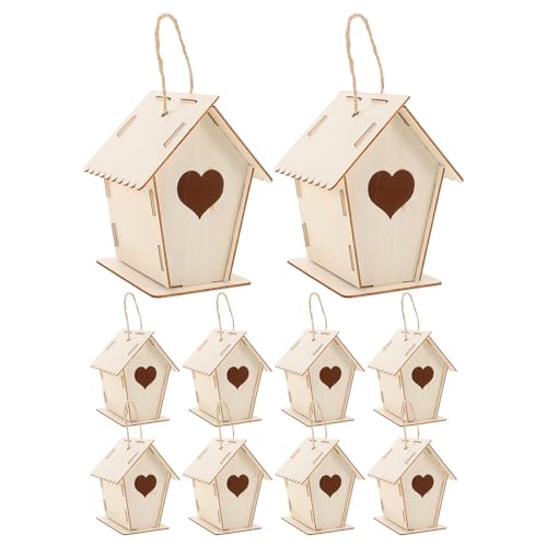 TOYZFRIENDY 12 Stück Teiliges DIY Vogelhaus Kit für Unlackierte Holzvogelhäuser zum und Malen Hängedekoration für Garten und Bastelprojekte von TOYZFRIENDY