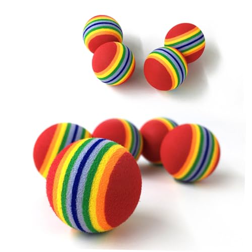 TOYZFRIENDY 12 Stück Teiliges Eva Regenbogen Ball Interaktives Hundespielzeug Langlebig und Leicht für Training Kauen und Apportieren Kleine Farbenfrohes für Welpen für Drinnen und von TOYZFRIENDY