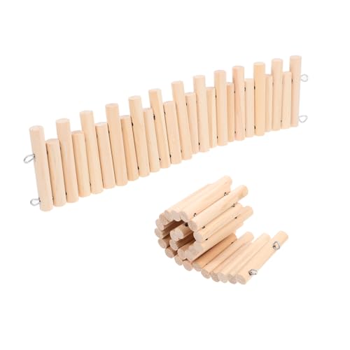 TOYZFRIENDY 2 Stück Hamster Gehege Zaun mit Kletterleiter und Holzbrücke Hoher Spielplatz für Zwerghamster Kleintiere Erweiterbar als Sicheres Versteck und Aktivitätsspielzeug von TOYZFRIENDY