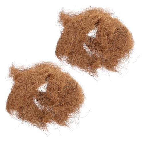 TOYZFRIENDY 2 Stück Handgewebtes Vogelnest aus Kokosfaser Wärmendes Nistmaterial für Kleine Vögel und Papageien Langlebig und Natürlich für Vogelzucht und Gartenvögel Naturnahes Vogelhaus von TOYZFRIENDY