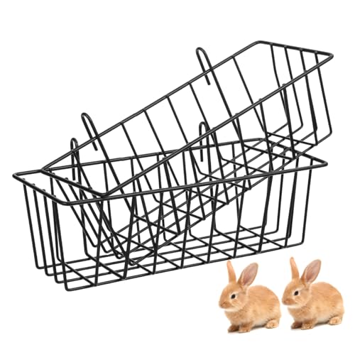 TOYZFRIENDY 2 Stück Kaninchen Heuraufe Hängend Großer Futterhalter für Kleintiere Meerschweinchen und Hamster Sauberer Käfig Futterspender aus Metall Schwarz TOYZFRIENDY 2 Stück Kaninchen Heuraufe Hängend Großer Futterhalter für Kleintiere Meerschweinchen und Hamster Sauberer Käfig Futterspender aus Metall Schwarz von TOYZFRIENDY