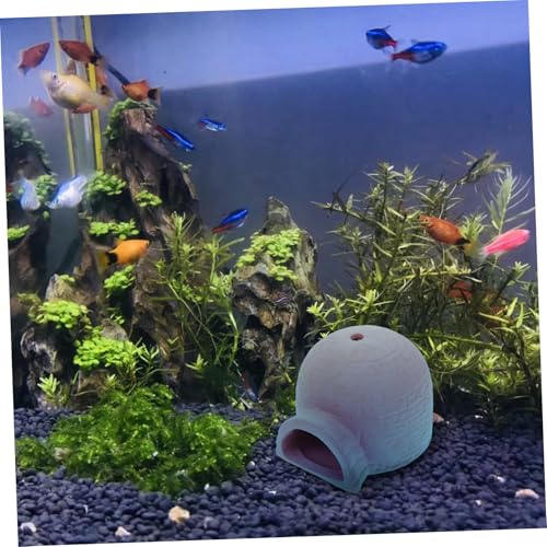 TOYZFRIENDY 2 Stück Keramik Aquarium Versteck Fischaquarium Garnelenversteck Höhle Zuchtbehälter für Garnelen und Kleine Fische Dekorative Fischhöhle Ornamente für Aquarienlandschaft von TOYZFRIENDY
