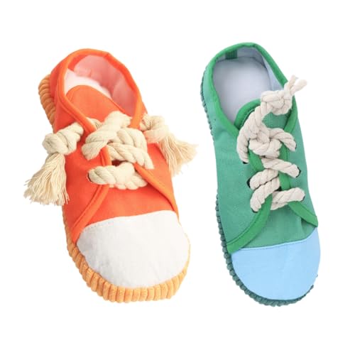 TOYZFRIENDY 2 Stück Lustiges Hundespielzeug Teilig Slipper Kauspielzeug mit Quietschfunktion Zahnpflege für Kleine Hunde Welpen und Katzen zur Beschäftigung und Energieabbau von TOYZFRIENDY