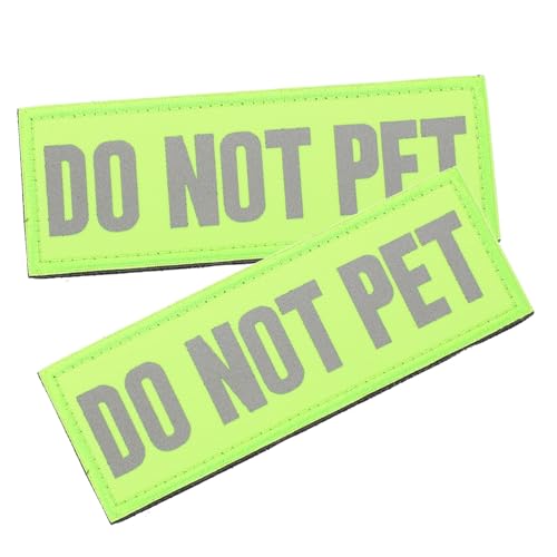 TOYZFRIENDY 2 Stück Reflektierender Servicehund Aufnäher aus Strapazierfähigem Nylon Do Not Pet Warnweste Patch für Sicherheitsgeschirr bei Dunkelheit Langlebiger Hund Brustgeschirr Sticker von TOYZFRIENDY