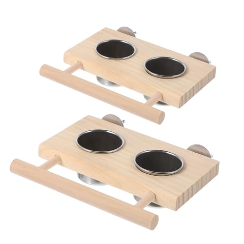 TOYZFRIENDY 2 Stück Teiliges Edelstahl Futter Trinkbecher mit Holzständer Futternapf für Papageien und Kleine Vögel Langlebig Leicht zu Reinigen Geeignet für Käfigzubehör und Vogelhaltung TOYZFRIENDY 2 Stück Teiliges Edelstahl Futter Trinkbecher mit Holzständer Futternapf für Papageien und Kleine Vögel Langlebig Leicht zu Reinigen Geeignet für Käfigzubehör und Vogelhaltung von TOYZFRIENDY