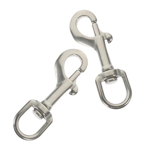 TOYZFRIENDY 2 Stück Teiliges Edelstahl Karabinerhaken Drehbarer Snap Hook für Tauchen Hunde trainingsleine Schwere Beanspruchung Korrosionsbeständig Vielseitig für Outdoor Sport von TOYZFRIENDY
