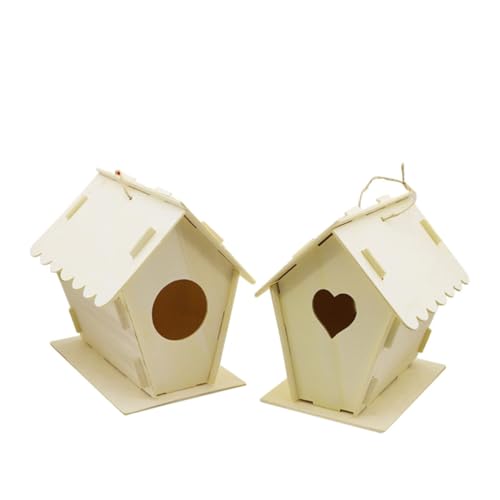 TOYZFRIENDY 2 Stück Teiliges Holz Vogelhaus Natürliche Garten Dekoration Handgefertigtes Hängendes Nistplatzmodell Wetterfestes Vogelhaus aus Holz für Kleine Gartenvögel Wie Kanarien und TOYZFRIENDY 2 Stück Teiliges Holz Vogelhaus Natürliche Garten Dekoration Handgefertigtes Hängendes Nistplatzmodell Wetterfestes Vogelhaus aus Holz für Kleine Gartenvögel Wie Kanarien und von TOYZFRIENDY