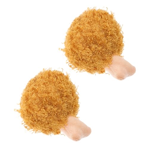 TOYZFRIENDY 2 Stück Teiliges Hundespielzeug Plüsch Hähnchenkeule Quietschendes Kauspielzeug Langlebig Robust für Kleine Hunde zur Zahnpflege Interaktives Beißspielzeug für Welpen und von TOYZFRIENDY