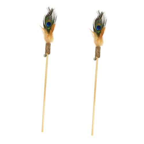 TOYZFRIENDY 2 Stück Teiliges Katzenspielzeug aus Holz mit Natürlichen Pfauenfedern Interaktiver Katzenfängerstab zur Beschäftigung Bewegung für Verspielte Katzen und Spielerisches Training TOYZFRIENDY 2 Stück Teiliges Katzenspielzeug aus Holz mit Natürlichen Pfauenfedern Interaktiver Katzenfängerstab zur Beschäftigung Bewegung für Verspielte Katzen und Spielerisches Training von TOYZFRIENDY