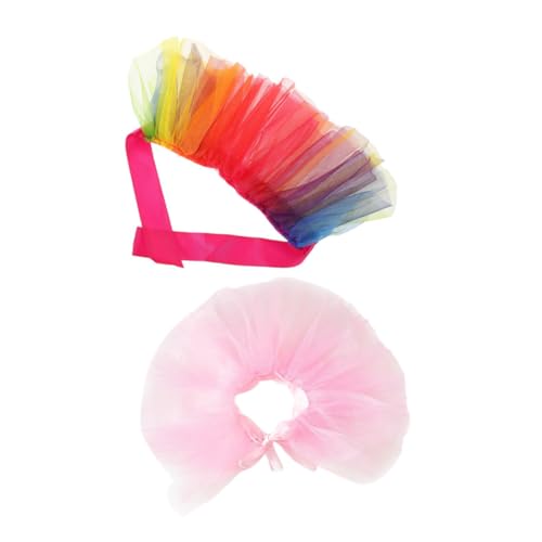 TOYZFRIENDY 2 Stück Teiliges Pet Tutu Rock für Kleine und Mittelgroße Hunde und Katzen Atmungsaktives Leichtes Hundekostüm mit Verstellbaren Bändern für Festtage Partys und Alltag Rosa von TOYZFRIENDY