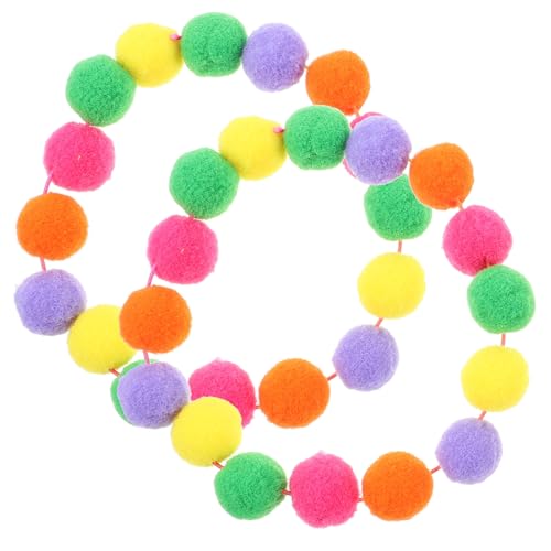 TOYZFRIENDY 2 Stück Verstellbares Elastisches Katzenhalsband mit Buntem Plüschball Leichtes Komfortables für Katzen und Kätzchen Stilvolles Accessoire für Alltag und Festtage von TOYZFRIENDY
