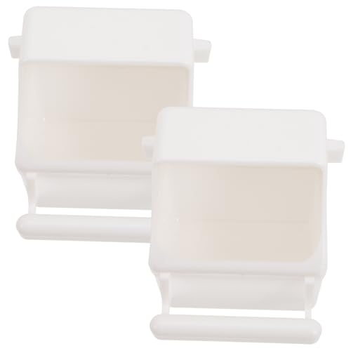 TOYZFRIENDY 2 Stück Vogelkäfig Wasserspender und Futterbox Teilig Wiederverwendbarer Parrot Food Holder Futterhalter zum Einhängen für Wellensittiche Papageien und Kleinvögel Einfach zu von TOYZFRIENDY