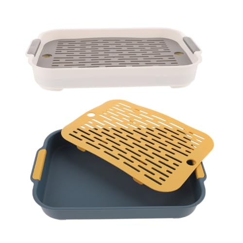 TOYZFRIENDY 2 Stück Waschbare Kaninchentoilette aus Hochwertigem Kunststoff rutschfeste und Stabile Kleintier Toilette für Kaninchen Meerschweinchen und Hamster Pflegeleicht und Auslaufsicher von TOYZFRIENDY