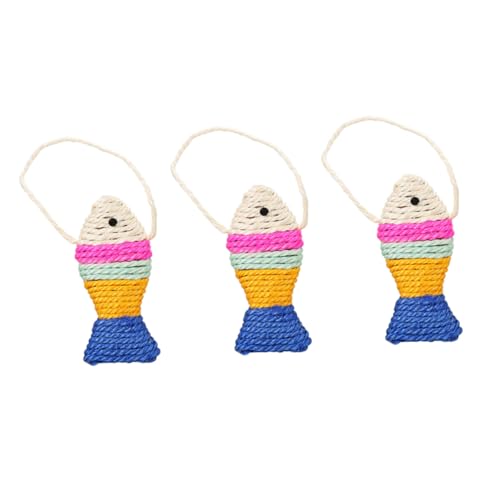 TOYZFRIENDY 3 STÜCKE Teiliges Sisal Katzenspielzeug Fischform Krallenschärfer Langlebig Sicher für Katzen Spielerisches Kratzen und Training Geeignet Zufällige Farben Zufällige Farbe von TOYZFRIENDY