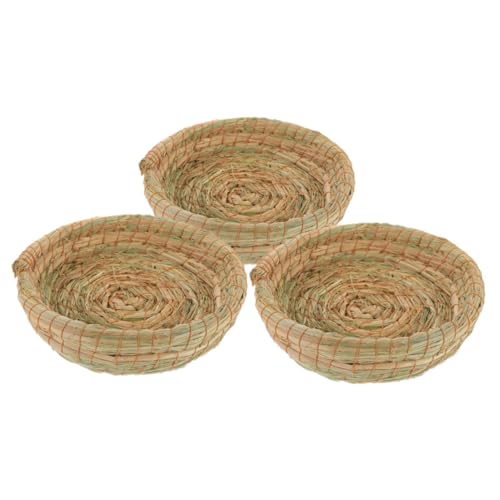 TOYZFRIENDY 3 Stück Handgewebtes Teiliges Kleintiernest mit Flachem Boden Warmes und Langlebiges Strohhaus für Meerschweinchen Kaninchen und Hamster Atmungsaktive Naturmatte für Käfig und TOYZFRIENDY 3 Stück Handgewebtes Teiliges Kleintiernest mit Flachem Boden Warmes und Langlebiges Strohhaus für Meerschweinchen Kaninchen und Hamster Atmungsaktive Naturmatte für Käfig und von TOYZFRIENDY