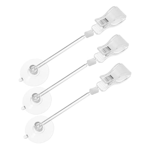 TOYZFRIENDY 3 Stück Teiliges Aquarium Saugnapf Clip Drehbare PVC Halter für Pflanzen und Futter Einfache Befestigung Vielseitig Einsetzbar Sicherer Griff für Fischbecken Zubehör von TOYZFRIENDY