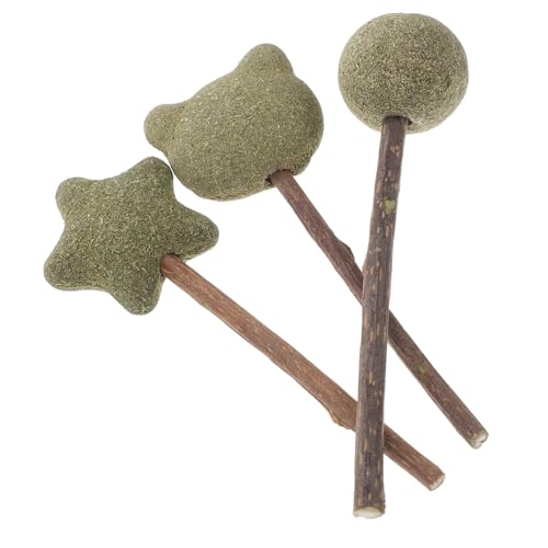 TOYZFRIENDY 3 Stück Teiliges Katzenminze Kauspielzeug mit Essbaren Molar Sticks in Stern Kugel Katzenkopf Form Interaktives Zahnpflege Kätzchen zur Zahnreinigung und Beschäftigung von TOYZFRIENDY
