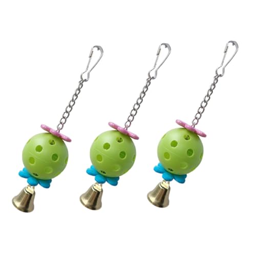 TOYZFRIENDY 3 Stück Teiliges Papageien Metallglocken Langlebig und Sicher mit Aufhängehaken für Wellensittiche Nymphensittiche und Mittelgroße Papageien Farblich Sortiert Zufällige Farbe von TOYZFRIENDY
