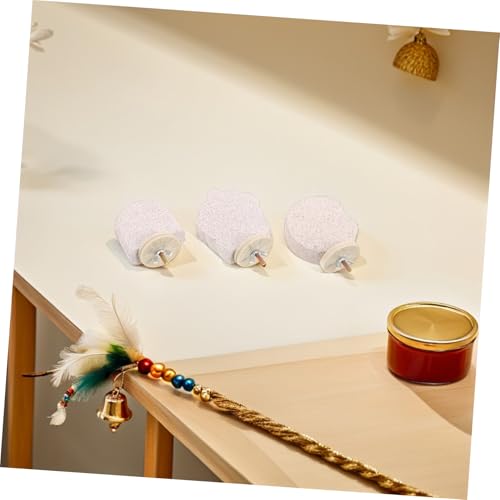 TOYZFRIENDY 3 Stück Teiliges Vogelstandplatz aus Natürlichem Vulkangestein Kreatives Sanddesign Geeignet für Papageien Sittiche Wellensittiche zur Natürlichen Schnabel und Krallenschleifpflege von TOYZFRIENDY