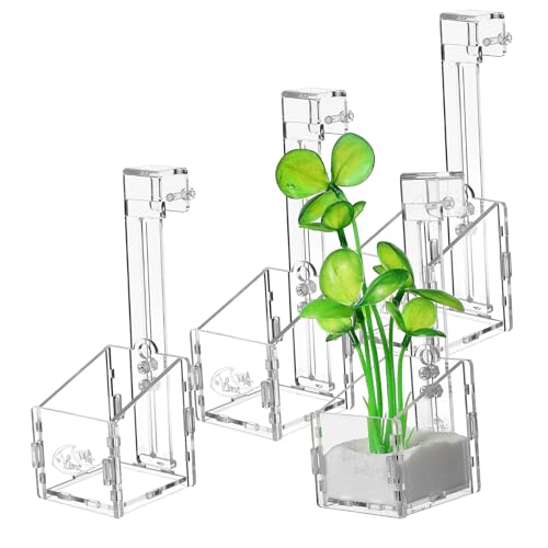 TOYZFRIENDY 4 Aquarium Pflanzenhalter Transparent Fisch Tank Pflanzentassen Robuste Halterung für Wasserpflanzen Dekoration und Beobachtung im Aquarium von TOYZFRIENDY