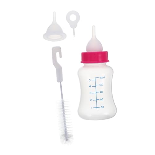 TOYZFRIENDY 4 Stück Silikon Haustier Futterflasche mit Reinigungsbürste Welpen Fütterungsflasche für Hunde und Kleintiere Bpa frei Langlebig und Leicht zu Reinigen Inklusive Zufällige Farbe von TOYZFRIENDY